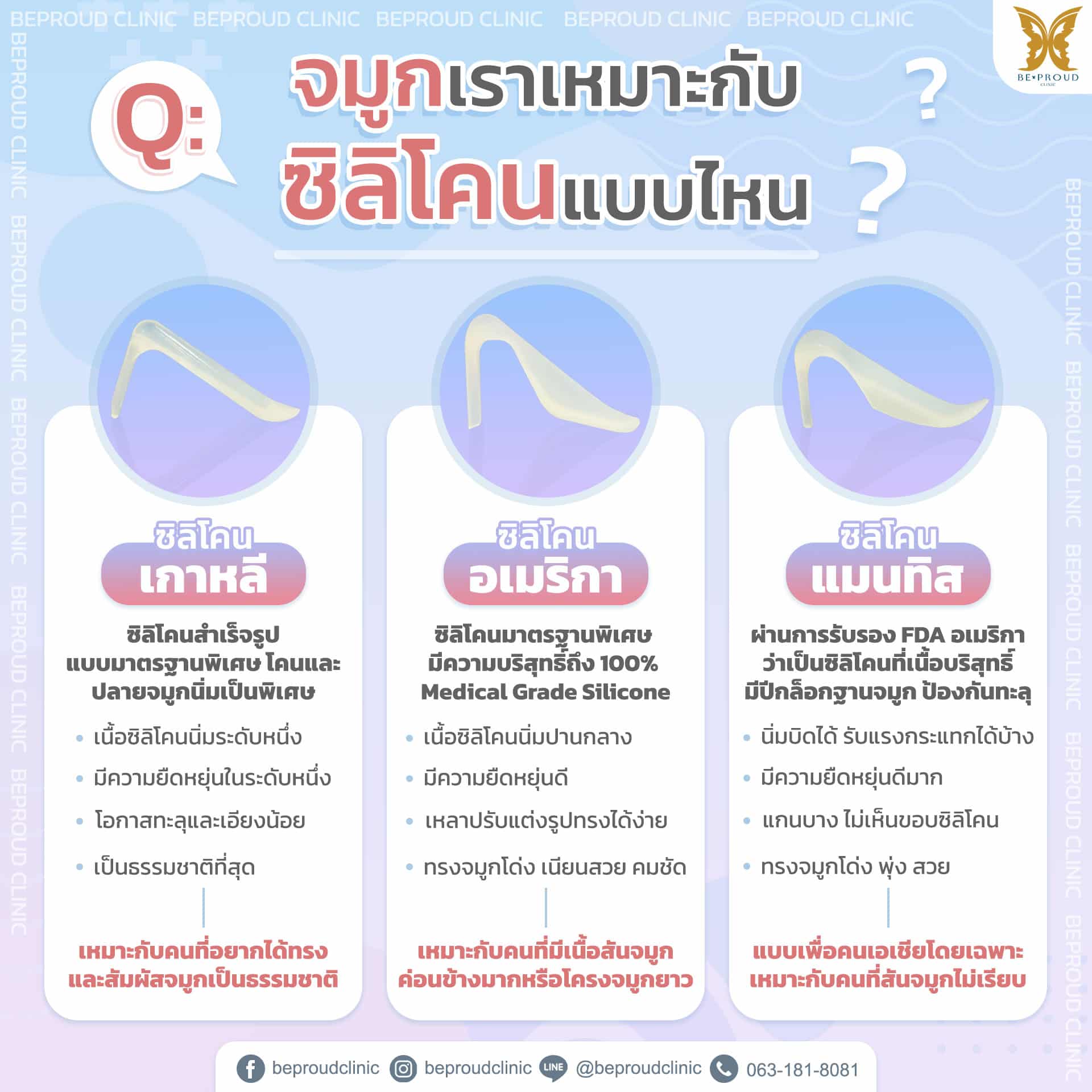 ประเภทซิลิโคน เสริมจมูก