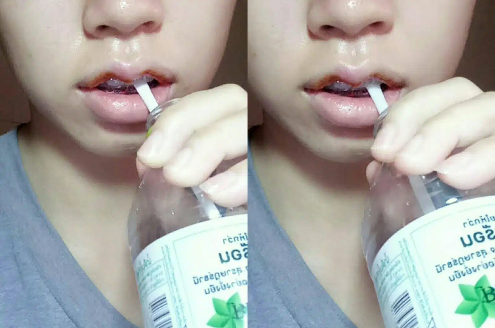 เวลาดื่มน้ำ ให้ใช้หลอด
