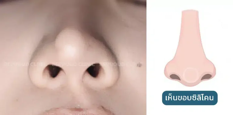 เห็นขอบซิลิโคนตรงปลายจมูก