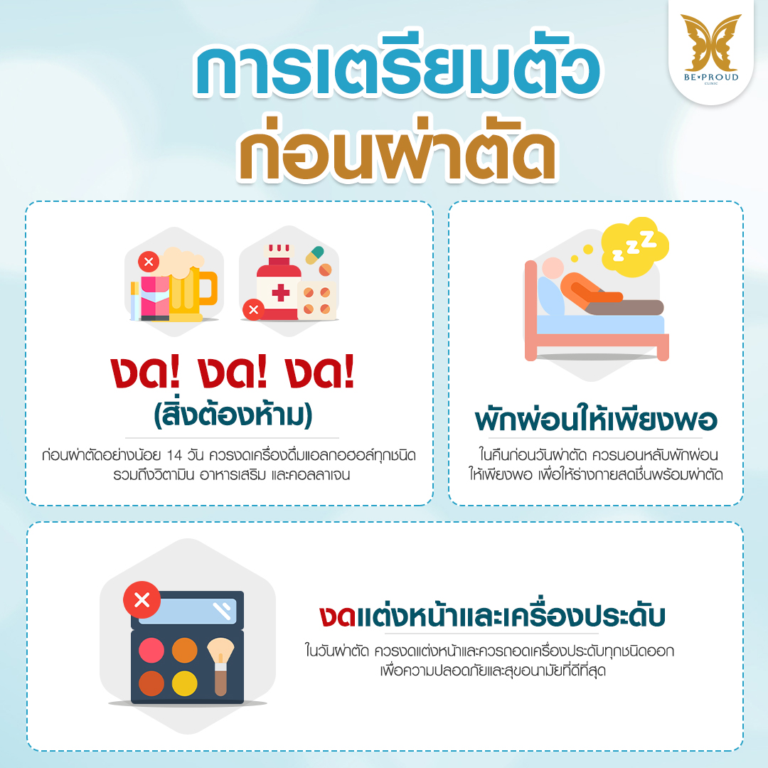 ขั้นตอนการเตรียมตัวก่อนทำปากกระจับ งดแอลกอฮอล์ วิตามิน และการพักผ่อนให้เพียงพอ Title: เตรียมตัวก่อนทำปากกระจับ อย่างไรให้พร้อมก่อนเข้ารับการผ่าตัด