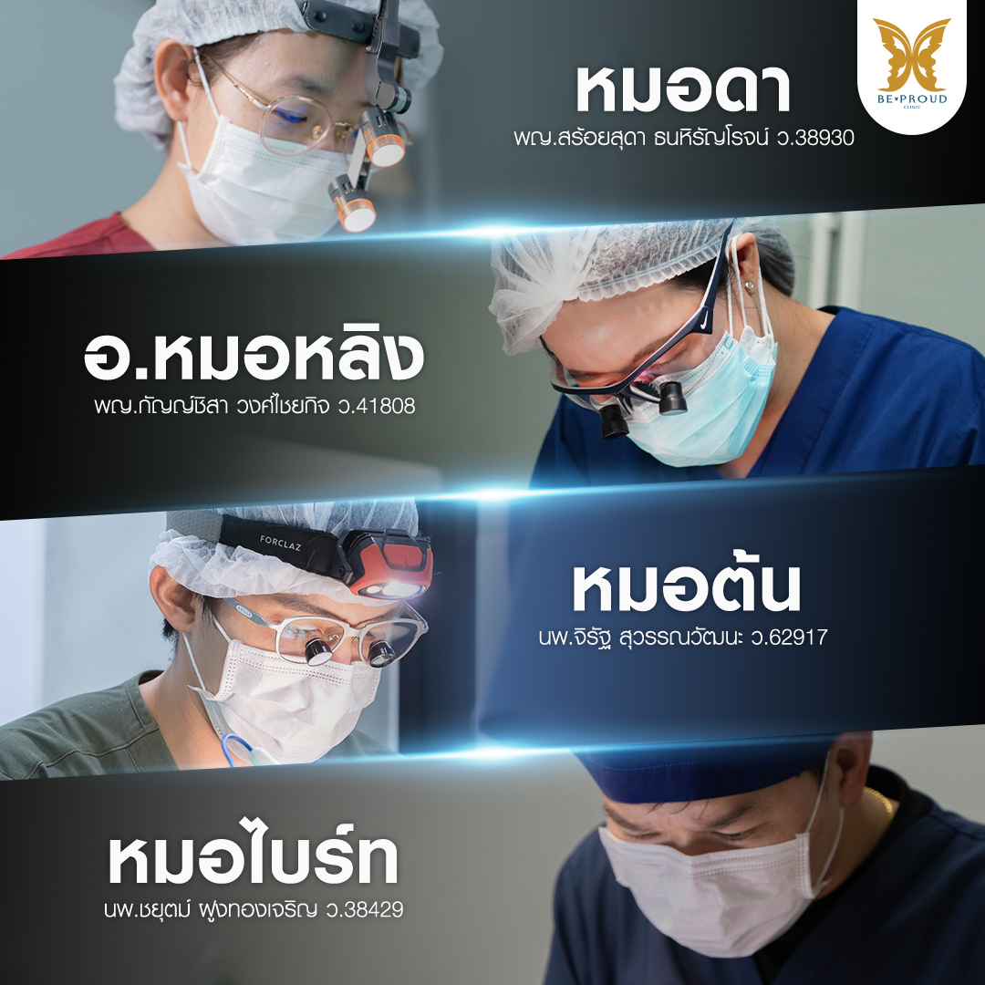 ทีมศัลยแพทย์เฉพาะทางด้านศัลยกรรมตา บีพราวด์ คลินิก