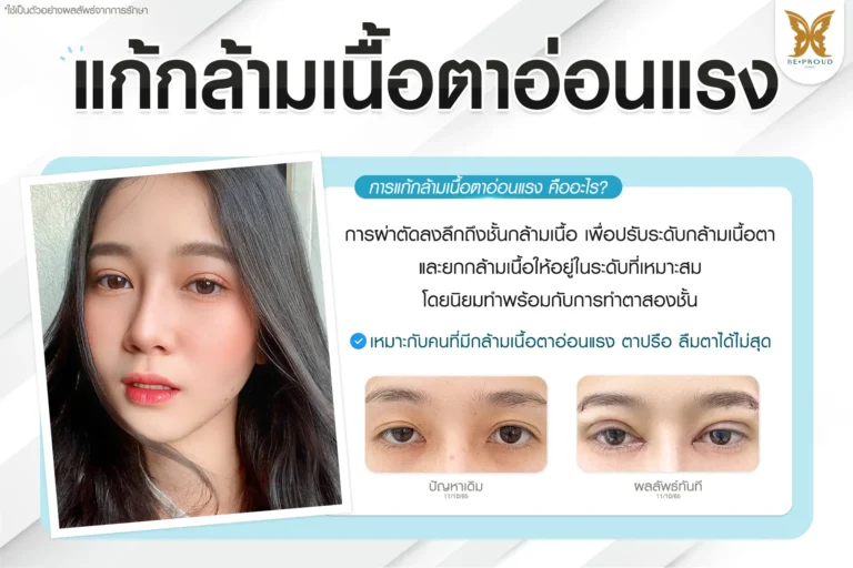 แก้กล้ามเนื้อตาอ่อนแรง ร่วมกับการทำตาสองชั้นธรรมชาติ บอกลาตาปรือดูง่วงนอน Beproud Clinic