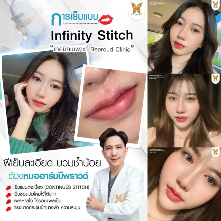 เทคนิคเย็บปากกระจับ Infinity Stitch ฝีเย็บละเอียด บวมช้ำน้อย หมออาร์ม Beproud Clinic
