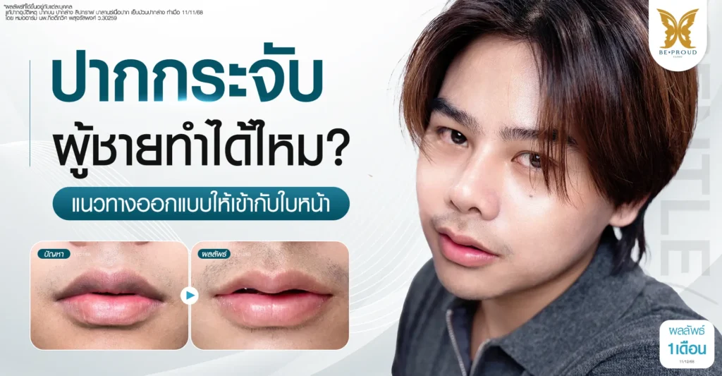 ปากกระจับ ผู้ชาย ทำได้ไหม? แนวทางออกแบบให้เข้ากับใบหน้า โครงสร้างริมฝีปากของผู้ชายต่างจากผู้หญิง แนวทางออกแบบปากกระจับผู้ชายให้เข้ากับใบหน้า